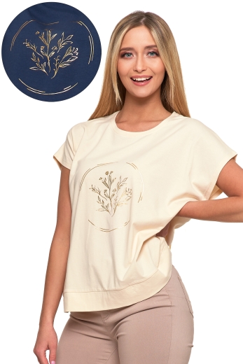 T-Shirt damski Złote Kwiatki