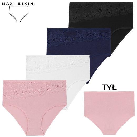 Figi damskie maxi bikini M-3XL 3x4-pak