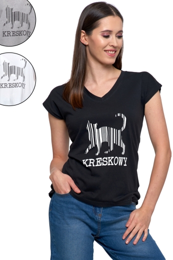 T-Shirt damski Kot Kreskowy - SUPER CENA