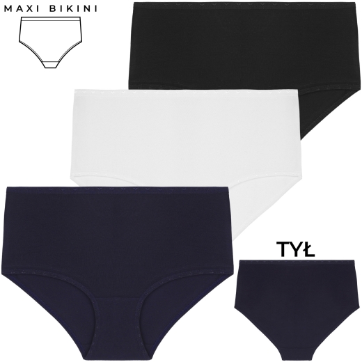 Figi damskie maxi bikini M-2XL 12-pak