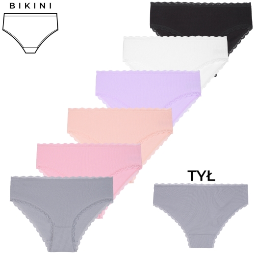 Figi damskie bikini S-XL 6-pak